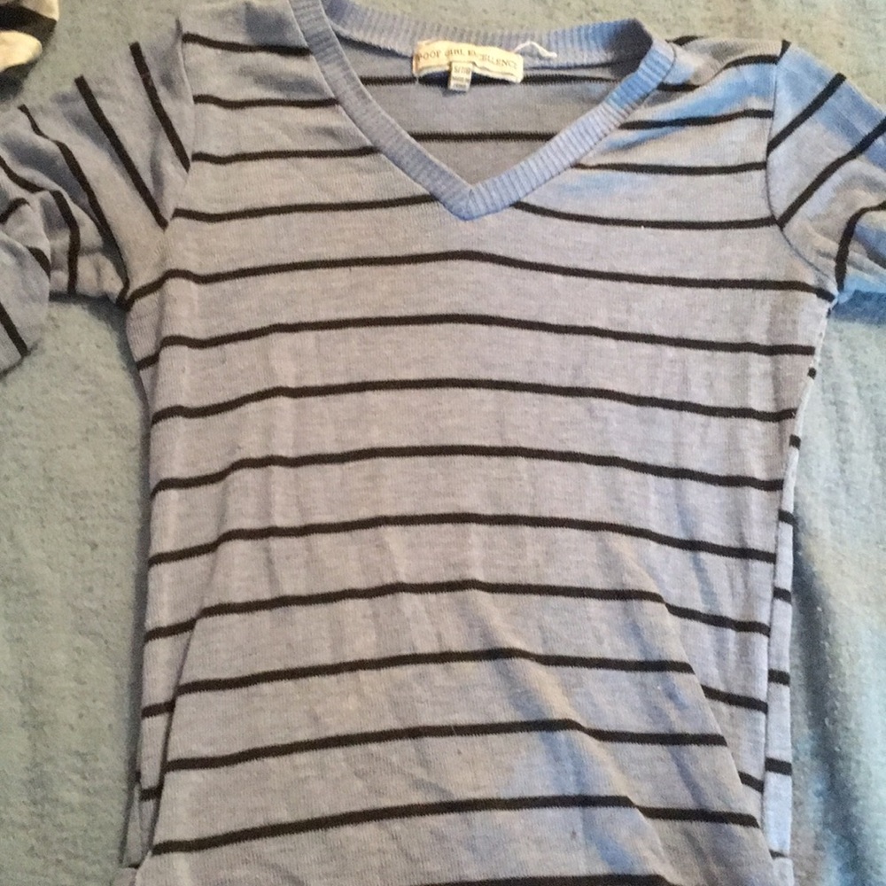 Black and kinda dark blue shirt